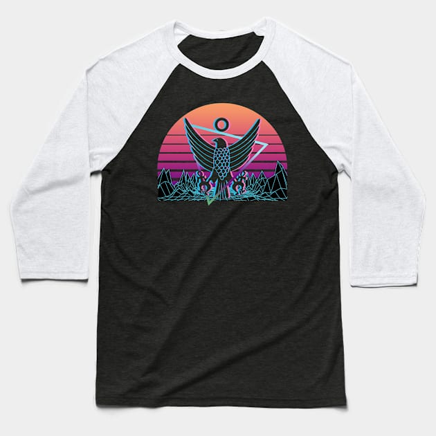 Horus Falcon Egyptian God Ancient Egypt Vaporwave Aesthetic Gift Baseball T-Shirt by Alex21